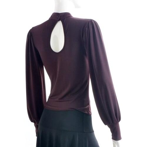 Exotic dance ballroom dance water lotus leaf collar long sleeved jacket M09009 modern practice