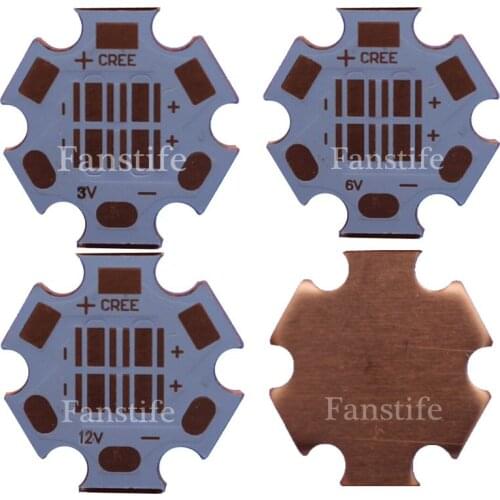 5pcs/lot 3V 6V 12V Copper PCB for CREE XTE XPE XPE2 XPG XPG2 XPG3 3535 High Power Led