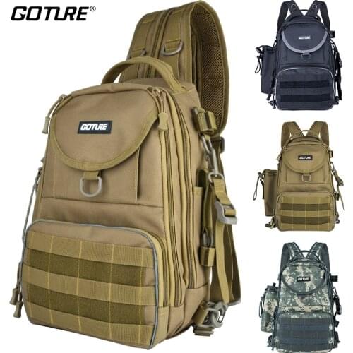 Goture Multifunctional Outdoor Sports Bags Fishing Lure Tackle Bag Backpack Chest Hand Bags For Hunting Hiking Traveling