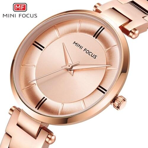 MINI FOCUS Fashion Women Watches Waterproof Luxury Ladies Quartz Watch Rose Gold Stainless Steel Relogio Feminino Montre Femme