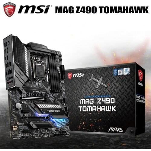 MSI MAG Z490 Tomahawk Gaming Motherboard ATX 10th Gen Intel Core LGA 1200 DDR4 CF Dual M.2 Slots USB 3.2 Gen 2 Type-C 2.5G RGB