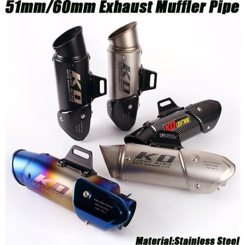 Exhaust Vent Tip Pipe for 51mm 60mm Motorcylce Muffler Tip Stainless Silencer System Silp on Removable DB Killer