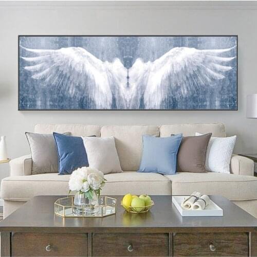 Wall Posters And Print Black And White Angel Wings Vintage Wall Art Canvas Painting Wings Art Wall Picture For Living Room Decor
