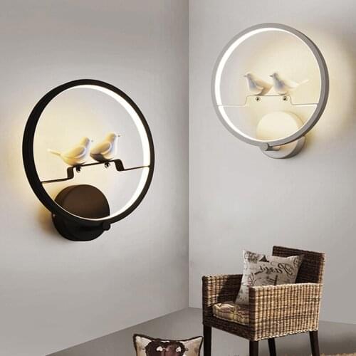 Bird wall led wall lamps creative modern living room bedroom bedside lamp staircase aisle lamp round bar wall light ZA9198