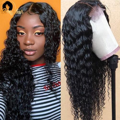 Deep Wave Lace Front Wigs Human Hair 4x4 Lace Closure Wig Deep Culry Human Hair Wigs For Black Women Pre Plucked With Baby Hair