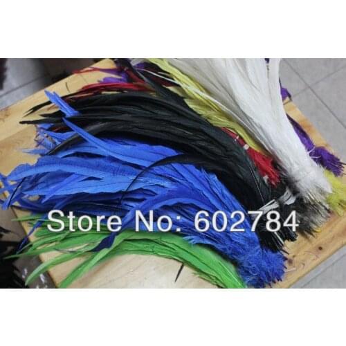 EMS Free Shipping colorful rooster feathers 1000pcs/lot mix 5 color 12-14" 30-35cm rooster tail feather for party performance
