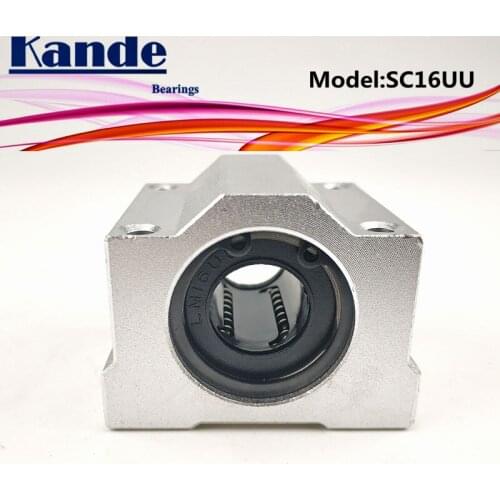 Kande Bearings 2pcs SC16UU SC16UU Linear motion Ball Bearing Slide block bushing for 16mm SC16 SC