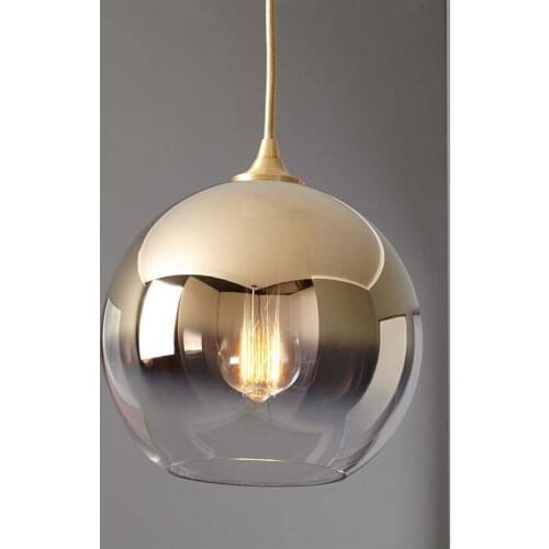 Gold Glass Ball Pendant Lamp HangLamp Luminaire Lighting Led Pendant Lights Living Room Restaurant Bedside Kitchen Fixtures