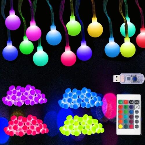 Christmas Led String Light 16 Color Changing Usb Holiday Lighting 8modes Remote Control Waterproof Fairy Garlands Outdoor Decor