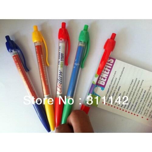 Factory banner pen Custom Advertising Flag Pen with rolling paper Pull Out Pen
