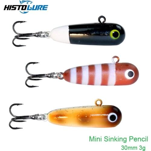 HISTOLURE Sinking Pencil Hard Bait 50mm 5g Fishing Lure Mini Pencil Stickbait Minnow Wobbler Bass Trout Lure Swimbait