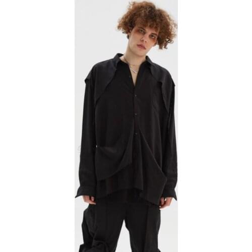 S-6XL 2021 Men Womens clothing Original personality Fashion Show Shirt plus size Stage Singer costumes