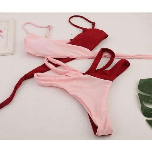 Sexy One Piece Swimming Suit Women Swimwear 2021 New Bandage Push Up Padded Women Bathing Suit Hollow Out Solid Bikini