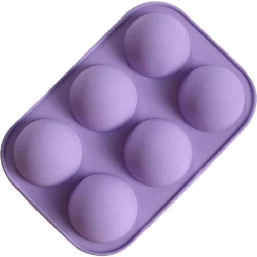 6 Holes Silicone Baking Mold 3D Half Ball Sphere Mold Cupcake Soap Mold Cake Chocolate DIY Silicone Pudding Die E7H9