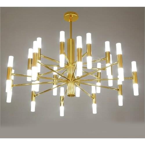 Modern Black Gold Rod tube LED Chandelier for living room bedroom Home Lighting Fixture Simple lighting decor hanging lamp