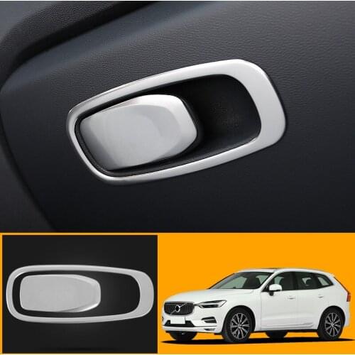 Car Styling 2PCS Stainless Steel Matte Interior Glove Box Handle Cover Trim Stickers for VOLVO XC60 2018 2019 2020 accessories