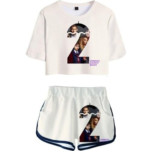 The Umbrella Set Shorts Beautiful T-shirt Harajuku Streetwear Girl Sets Top Clothing 2020 Fashion Casual Women Academy Two Piece