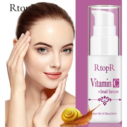 Vitamin C Face Whitening Serum Snail Anti-Aging Firming Skin Shrink Pore Repair Damage Hyaluronic Acid Oil Control Face Essence
