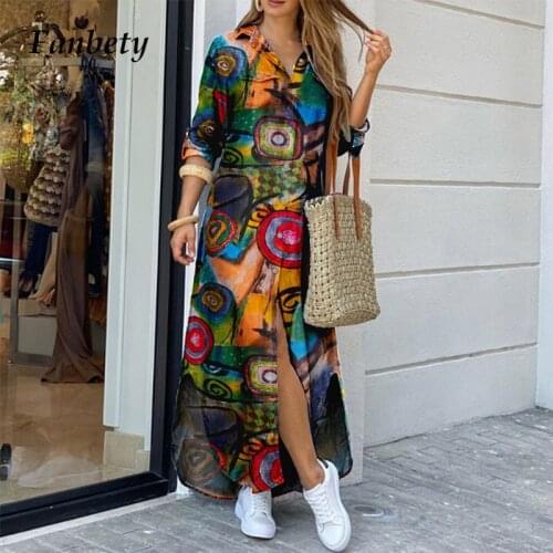 Women Fashion Turn-Down Collar Shirt Long Dress Summer Casual Cotton Linen Party Dress Elegant Long Sleeve Button Maxi Dress 5XL