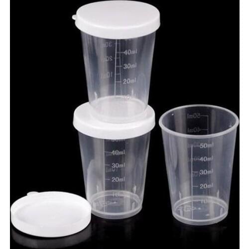 1pc 30/50ml Measuring Measure Cups With Lid With Graduated Kitchen Transparent Container Clear Chemistry Experiment Supplies
