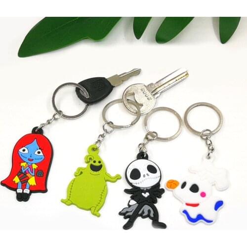 1PCS PVC key ring hot fashion movies cartoon figure key chains Christmas anime key holders kid child Children bag keys trinket