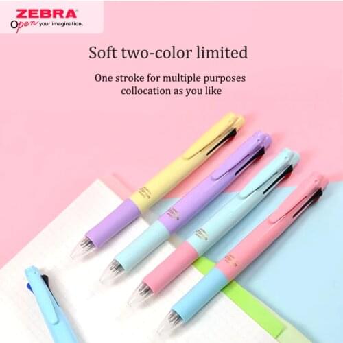 1pcs Japanese Zebra Multifunctional Ballpoint Pen B4SA1 Soft Two-color Limited 0.7+ Mechanical Pencil 0.5 Five In One Student