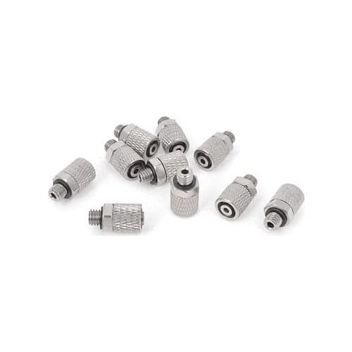 10Pcs 5mm Male Thread Fitting Coupler Quick Joint Connector for 4mmx6mm Air Pipe 6-M5