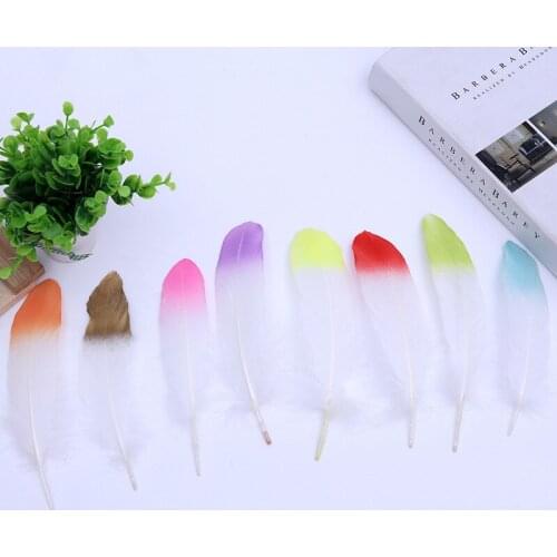 10pcs 14-20cm Long Beautiful Spray Gold Goose Feather DIY Jewelry Feathers Plumes Wedding Home Decorative Accessories Plume