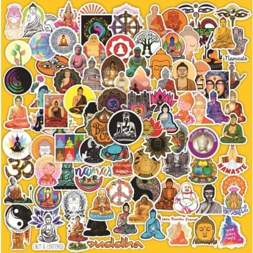 100pcs Buddhist Culture Series solemn color personality Stickers Decal For Snowboard Laptop Luggage Car Fridge Pegatina