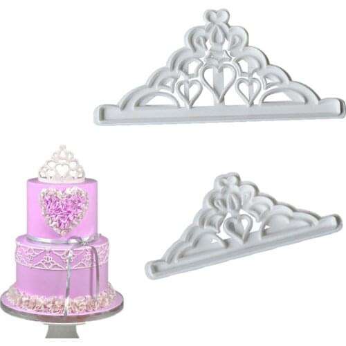 2pcs/set Crown Fondant Cutter Cake Mold Plastic Fondant Cupcake Decorating Tools Sugarcraft Chocolate Gumpaste Mold