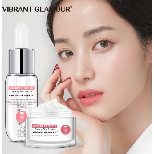 Peptide Collagen Serum Remove Wrinkles Anti-aging Moisture Cream Moisturize Whitening Skin Care Set Protein Facial Essence 2pc