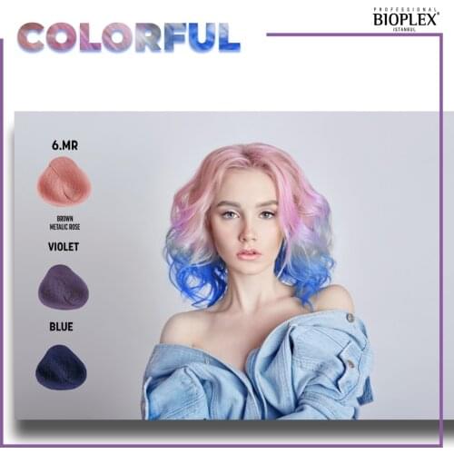 2 Packs Bioplex Glamlook Hair Dye "Unique" Colorful Series Nourishing Hair Color Cream Makeup for Home and Hairdressing Salons