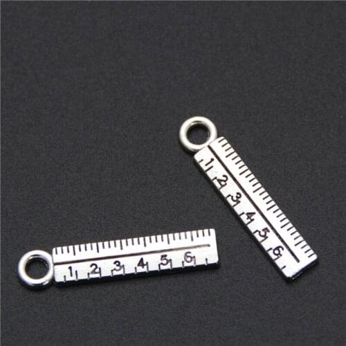 20pcs Silver Color Math Teacher Ruler Charms Alloy Metal Pendants Wholesale Factory Supplier A577