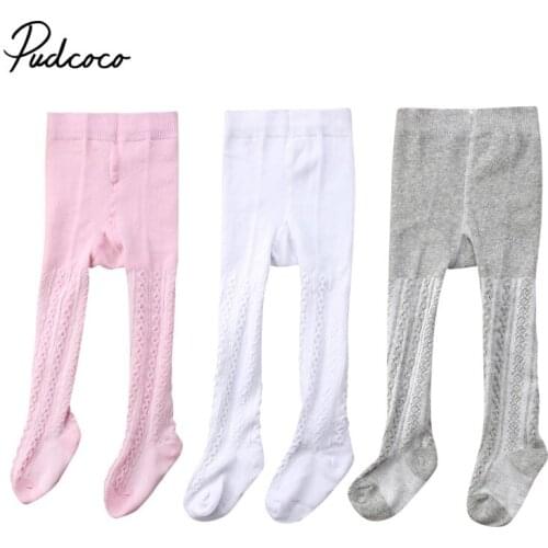 3Pcs / Lot pudcoco Winter Girls Stockings Tights Cute Baby Kid Girls Cotton Solid Tights Stockings Hosiery Gray Brown Pink 0-24M