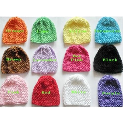 30pcs Colorful new 6" Crochet Beanie Hats Handmade Knit Waffle hat String Wheat Caps girl cap 21colors MZ9101