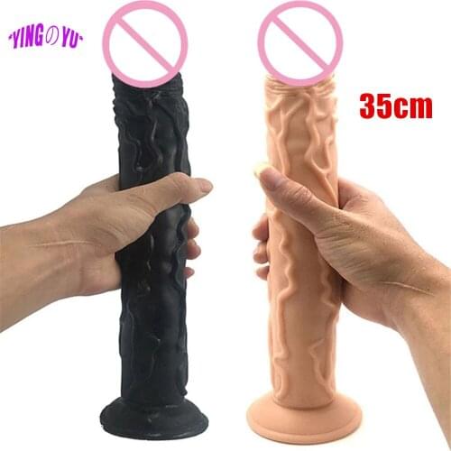 35cm Long Huge Strapon Dildos Suction Cup Cock Horse Realistic Penis Soft Big Anal Dildos Female Sex Toys for Women Couples Gay