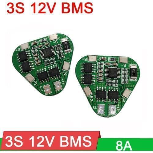 3S 8A 12V 18650 Li-ion Lithium Battery Protection Board BMS PCM PCB 11.1V 12.6V overcharge over-discharge protect 3 Cell Pack