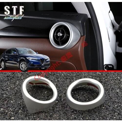 ABS Pearl Chrome Interior Air-Condition Vent Outlet Cover Trim For Alfa Romeo Stelvio 2017 2018 2019