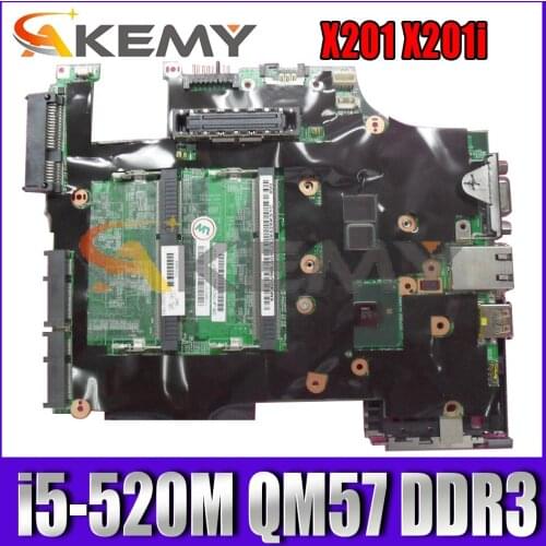 Akemy 48.4CV01.031 For Lenovo Lenovo ThinkPad X201 X201i Laptop Motherboard FRU 63Y2062 CPU i5-520M QM57 DDR3 100% Test Work