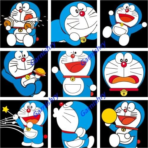 5D Diamond Painting Anime DIY Diamond Embroidery Full Home Decoration Mosaic Cross Stitch Kits Robot Cat Crafts