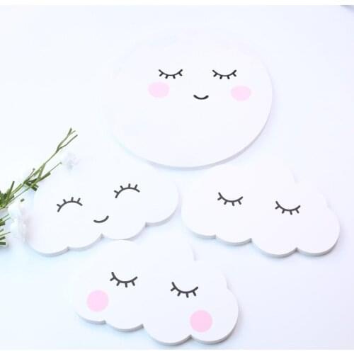 Decorative Rabbit Clouds Wall Stickers Children Kids Baby Bedroom Wall Sticker Home Decoration Wall Stickers Wooden-Plastic