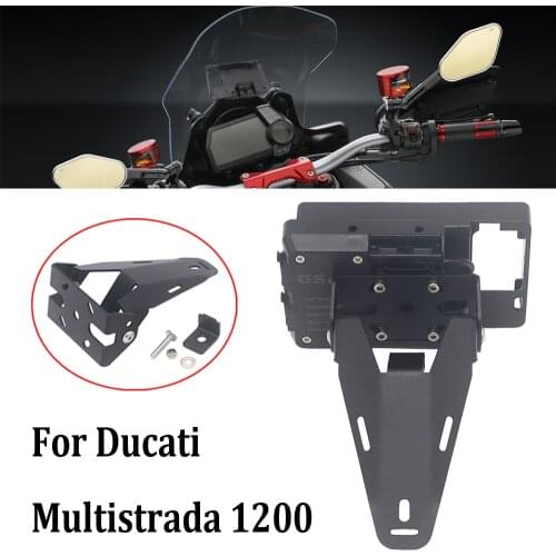 Motorcycle GPS Phone Holder USB and Wireless Charger Mobile Phone Navigation Bracket For Ducati Multistrada 1200 2013 2014