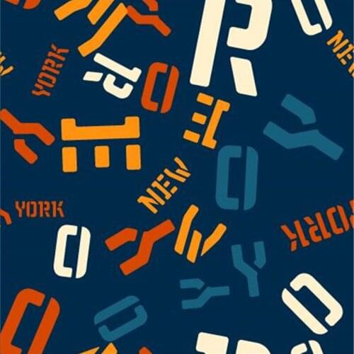 145cm*100cm Polyester Stretch satin fabric for dress alphabet art pattern custom printing thin shirt sewing fabric