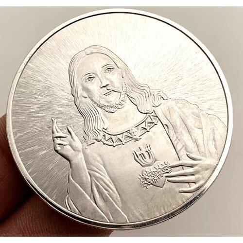 Jesus Christ Religion Silver Plated Commemorative Coin Souvenir Art Metal Collection Gift