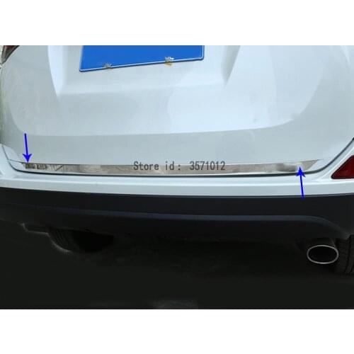 Car Body Styling Cover Stainless Steel Rear Door Bottom Tailgate Frame Plate Trim Lamp Part 1pcs For Toyota RAV4 2016 2017 2018