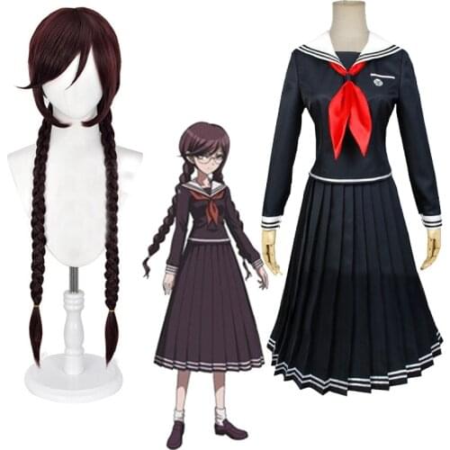 Game Costumes Danganronpa Another Episode Touko Fukawa Cosplay Costume and Wigs Womens JK Uniform Set Girls Skirts