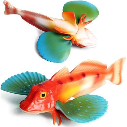 Colorful Simulation Bluefin Gurnard Action Figures Model Sea Life Fish Doll Educational Children Toys for Animals Collection