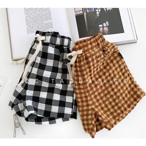 Summer 2019 Boys Shorts Casual Fashion Plaid Childrens Shorts Toddler Baby Pants Vacation Beach Kids Shorts 2 3 4 5 Years New