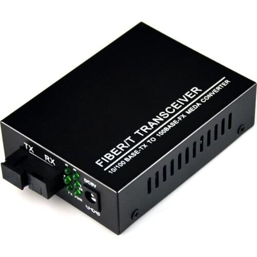 2FX/4TX Fast Ethernet Media Converter 10/100Mbps Optical Media Converter 4 Ports RJ45 to 1 Port SM Fiber SC Transceiver 20KM