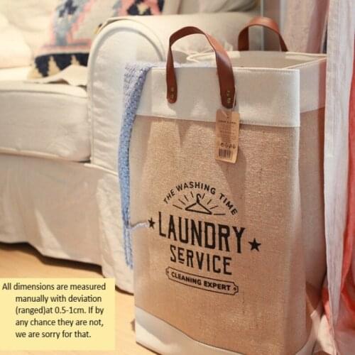 Laundry Storage Bags Toy Organizer for Kids Fruit Basket ramie cotton handle basket Picnic Basket Stand household